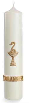Apostelkerzen 250/70 mm 250/70 mm | Elfenbein | Weiß/Gold