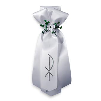 Communion Candle  Ribbon, white 