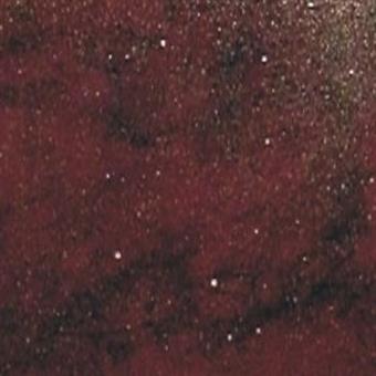 Verzierwachsplatte, rot-schwarz mit Goldpunkten 