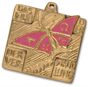 Bronzekreuz mit Emaille "Schmetterling" 