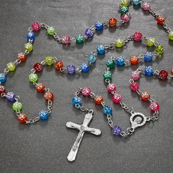 Rosenkranz mit bunten Perlen 