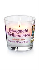 Glas-Windlicht "Gesegnete Weihnachten" 